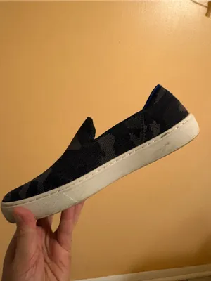 Rothy’s The Original Slip-On Sneakers in Black & Gray Camo thumbnail 6