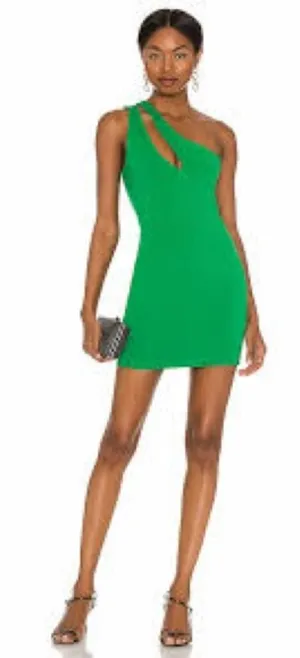 superdown One-Shoulder Emerald Green Bodycon Dress final price thumbnail 1