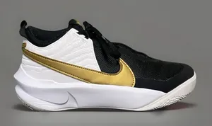 Nike Team Hustle D 10 GS Black Metallic Gold White Women's Sneakers Size 7-7.5 thumbnail 1