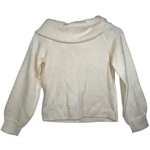 Abercrombie & Fitch Cream Knit Long Sleeve Cowl Neck Turtleneck Sweater Size M thumbnail 3
