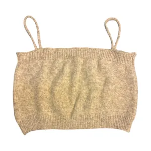 Bohme Beige Knit Tank Top Floral Embroidery Size Medium thumbnail 6