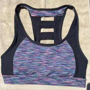Ideology y2k multicolor striped sports bra with back cutout thumbnail 1