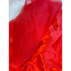Red Tulle Midi Skirt Elastic Waist Layered Mesh Costume Dance Ballerina Skirt thumbnail 5