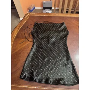 Zara Satin Black Studded Slip Cowl Neck Dress Mini Open Back thumbnail 2
