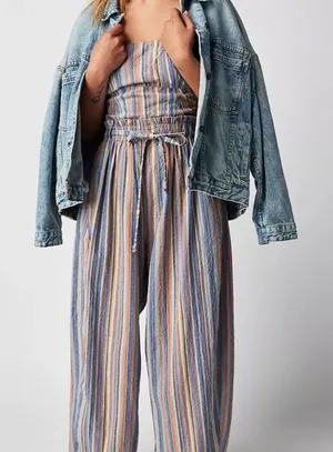 Free people roaming shores strapless cotton romper size small one piece thumbnail 1