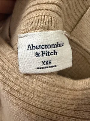 Abercrombie & Fitch ribbed sweetheart neckline sweater bodysuit in cream tan XXS thumbnail 3