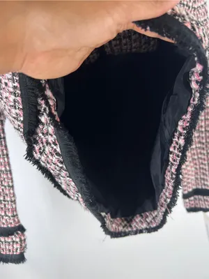 Helene Berman Pink and Black Bouclé Tweed Jacket thumbnail 9