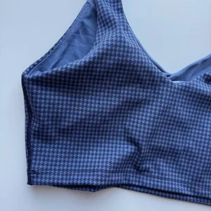 Aerie NWT Offline Recharge Least Support Sports Bra Blue Houndstooth Size Medium thumbnail 11