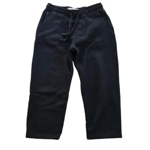 Hollister -1411 Black High Rise Wide Leg Cropped Fleece Barrel Sweatpants‎ S thumbnail 2