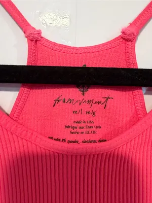 Bright Pink Ribbed Free People Movement‎ Cropped Tank Top thumbnail 2