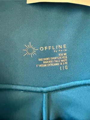 OFFLINE Real Me Crossover High Waisted 5" Bike Short Teal Large NWT IN PKG thumbnail 8
