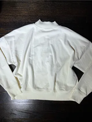 Calia Cream Mock Henley Sweatshirt Boxy Size Large thumbnail 7
