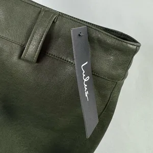 NWT Lulus Effortless Edge Vegan Leather Straight Leg Pants in Olive Green Size M thumbnail 12