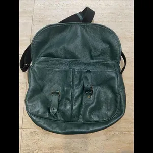 Urla Paris Green Pebble Leather Crossbody‎ Slouchy bag thumbnail 4