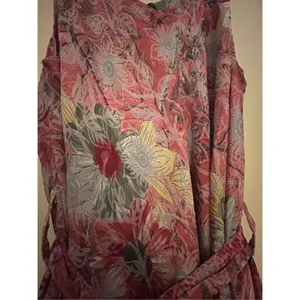 NWT Boho Lightweight Floral Belted Layered Dress Cover up India M/L One size thumbnail 4