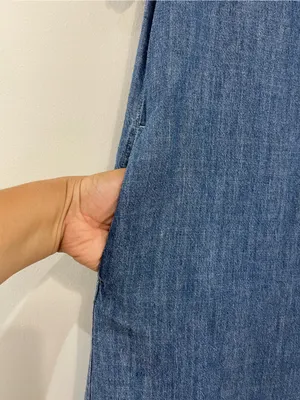 Faherty Hana Chambray Mini Shirtdress Tencel Linen XS Blue thumbnail 8