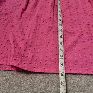 Women’s Pink Eyelet V-Neck Mini Dress thumbnail 10