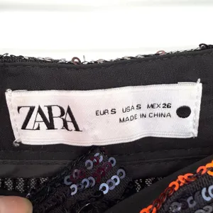 Zara The Abbey Flared Sequin Pants Women S Orange Black Striped Retro Party Glam thumbnail 6