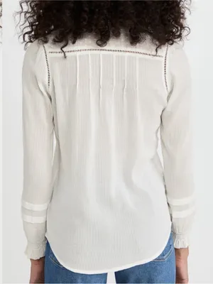 Faherty Willa Organic Cotton Top Ice Blue Size Large thumbnail 3