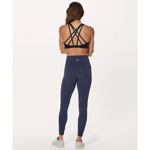 Lululemon Free To Be Serene Bra Size 6 Strappy Back Floral Print Blue Yoga thumbnail 13