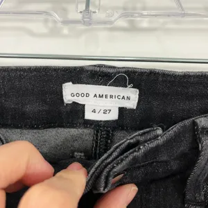 Good American Size 27 Black Good Legs Raw Hem Skinny Jeans thumbnail 4