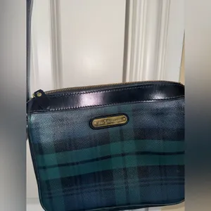 POLO RALPH‎ LAUREN Plaid Shoulder Bag Crossbody Vintage with Luggage Tag thumbnail 3