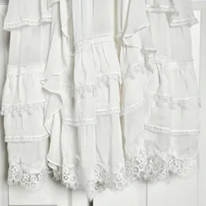 Rococo Sand Mia‎ Long-Sleeve Ruffled Maxi Dress White Lace V-Neck Boho Resort XS thumbnail 13
