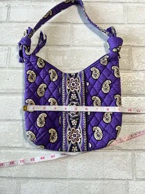 Vera Bradley Calypso Quilted Purple Floral-Paisley Shoulder Bag - Retired Print thumbnail 5