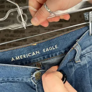 American Eagle | women denim mom shorts raw hem thumbnail 2