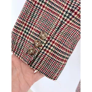 Vintage Talbots Blazer Red Plaid 100% Wool Two Button Jacket Size M thumbnail 7