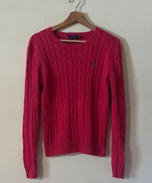 Polo Ralph Lauren ladies julieanna pink cotton pullover crewneck sweater M thumbnail 2