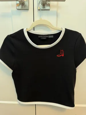 Alice + Olivia Black Baby Tee  thumbnail 2