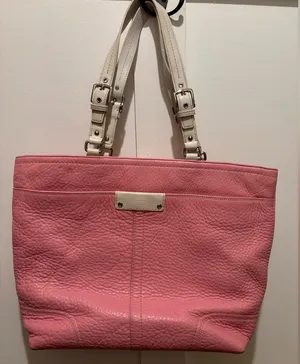 COACH Large Hamilton Pink Pebbled Leather Tote Bag thumbnail 1