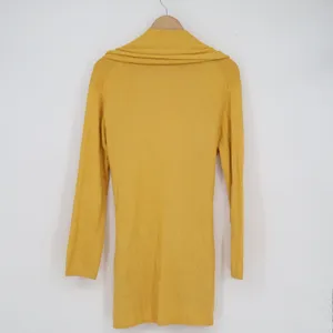 Zara Knit Women's Mustard Yellow Longline Belted Cardigan Sweater Size M thumbnail 4
