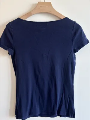 Lauren Ralph Lauren Navy Nautical Rope Detail Cotton T Shirt Top Women’s M thumbnail 4