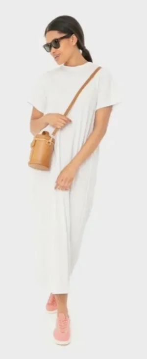 Tuckernuck Pomander‎ Place Zoe Maxi Tee Dress Short Sleeve White Size Medium thumbnail 1
