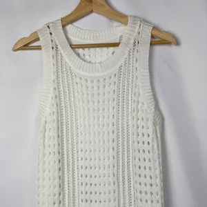 Boutique White‎ Crochet Maxi Swim Coverup M thumbnail 4