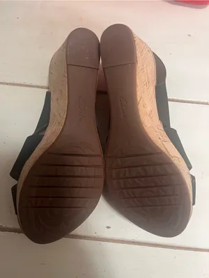 Clarks Black Suede Crisscross Slingback Sandals thumbnail 4