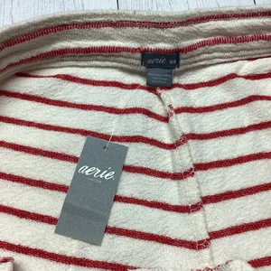 NWT aerie Red and Ivory Striped Shorts Size Medium thumbnail 3