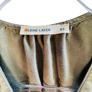 Marine Layer Olive Green Tencel Sleeveless Button Front Jumpsuit XS Utility‎ thumbnail 3