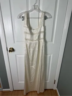 House of CB Illiana Ivory Real Silk Maxi Dress S thumbnail 6