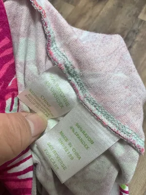 Lilly Pulitzer Pink Floral Wide-Leg Pants with Lime & Red Accents thumbnail 3