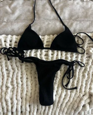 black womens bikini set thumbnail 1