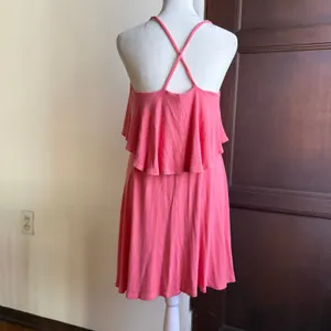 FREE PEOPLE | FP Beach PInk Ruffle Top Criss-Cross Back Strappy Sundress | Small thumbnail 3