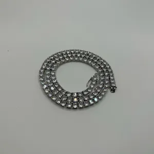 Moissanite Iced Out Tennis Chain Silver 5mm 22 Inches Brand New VVS1 Fast Ship thumbnail 1