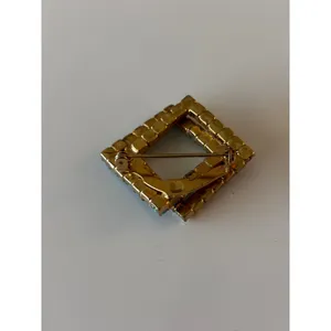 Brooch Womens Blue Gold Vintage MCM Geometric‎ Rhinestone thumbnail 2