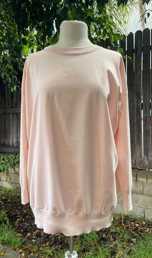 Lauren Ralph Lauren pale pink lightweight combination sweater sweatshirt preppy thumbnail 1