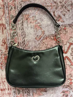 H&M Black Heart Accent Shoulder Bag thumbnail 2