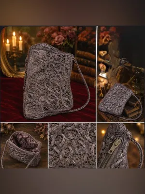 Gorgeous vintage inspired handmade lace inspired open work evening bag thumbnail 4