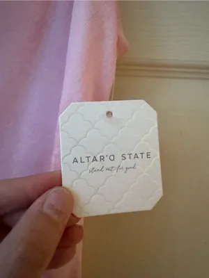 Altar'd State Pale Pink Satin Cowl Midi Slip Dress thumbnail 2